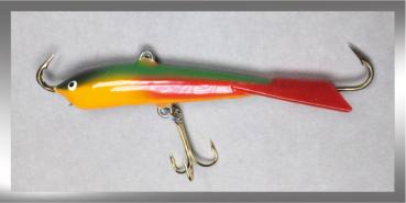 Jigger Größe 3 von Nils Master, Farbe: 52 Rainbow-Head, Länge: 8 Zentimeter, Gewicht: 25 Gramm